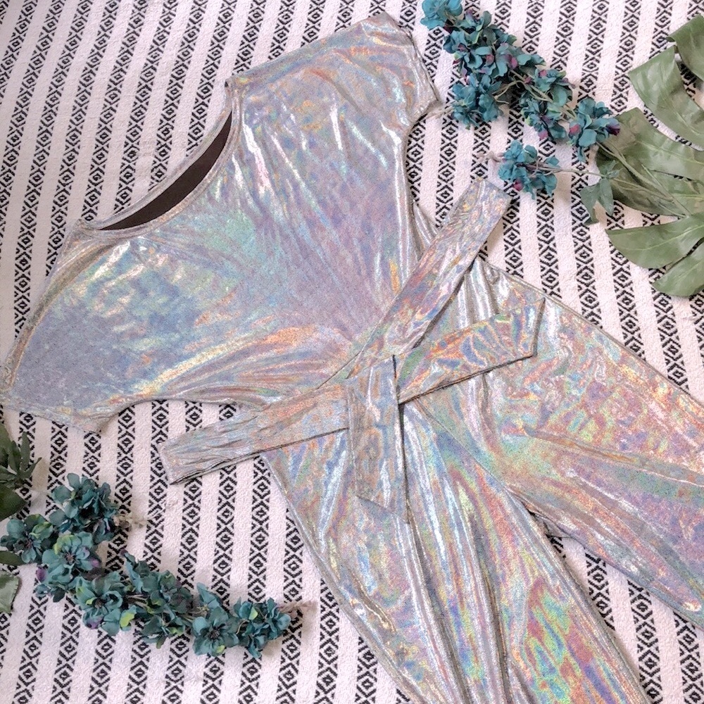 NWOT Party Girl Metallic Jumpsuit